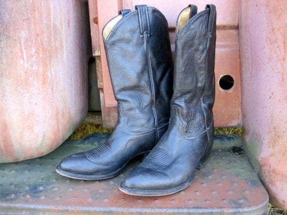 Tony Lama western 13" black Ol' Buck black leather cowboy boot, style 6156