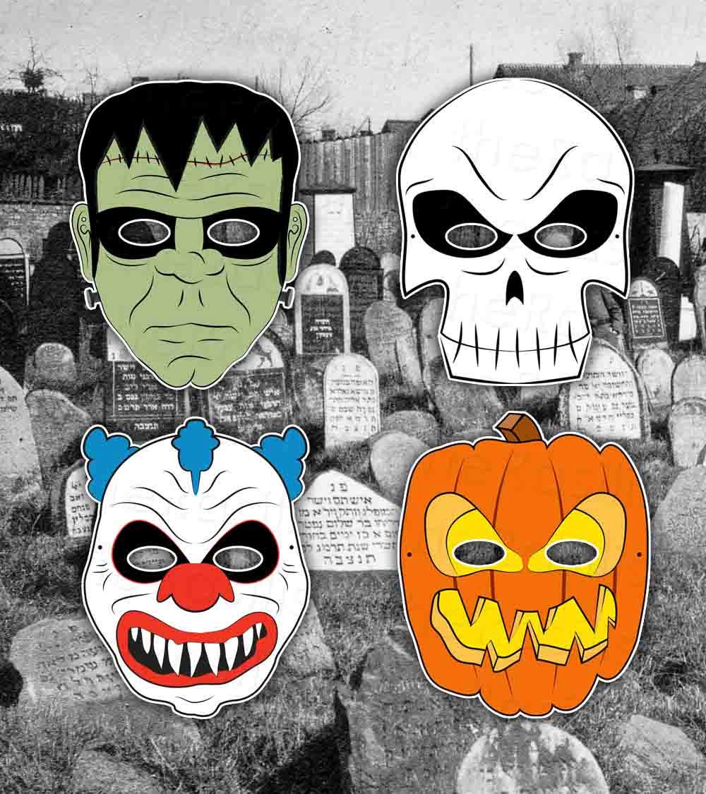 Halloween Masks Pick 5 and Save Printable PDF by theRasilisk from etsy.com