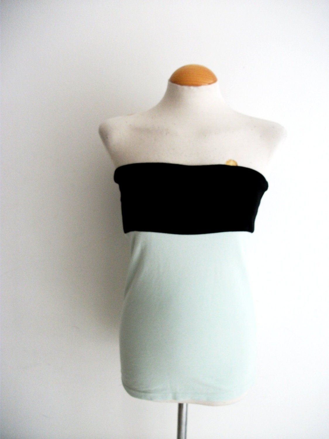 Black and Sky Blue 2-in-1 Tube Top