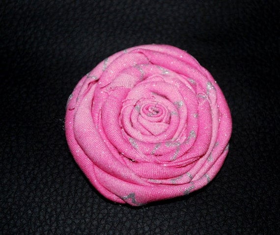 Pink & Silver Sparkle Rose Accessory