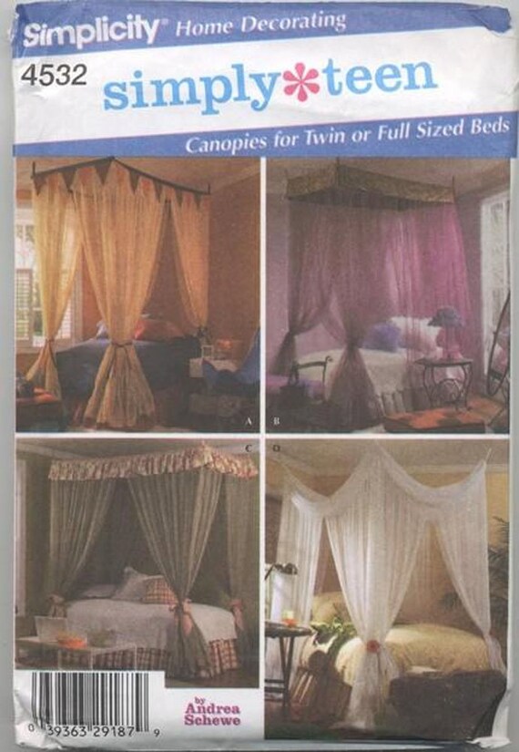 Simplicity 4532 Canopies for Twin or Full Sized Beds Complete Uncut