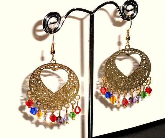 Swarovski Crystal and Gold Earrings