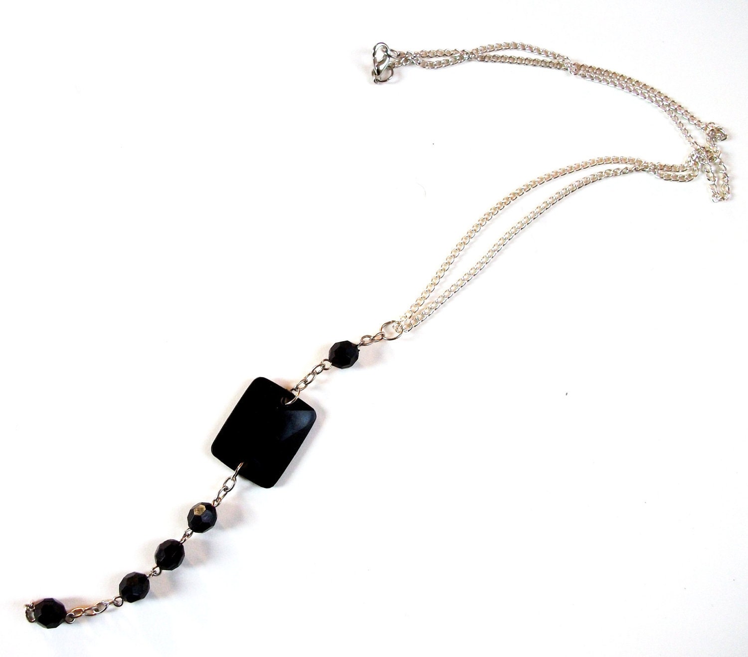Ladies Black Upcycled Pendent Necklace no.1