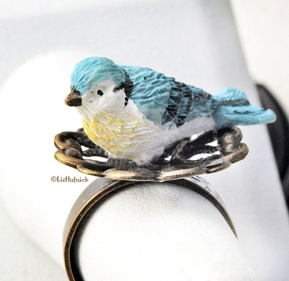 Blue Birdie Ring