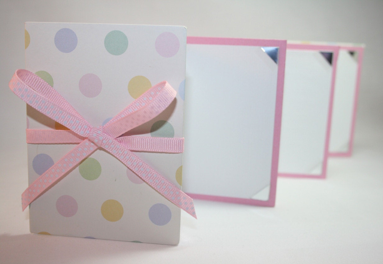 Brag Book Photo Album - Accordion - Mini wallet size - Pastel Polka Dots