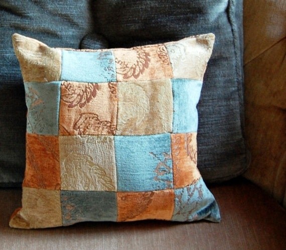 Velour Patchwork Pillow "Fall Squared Up"