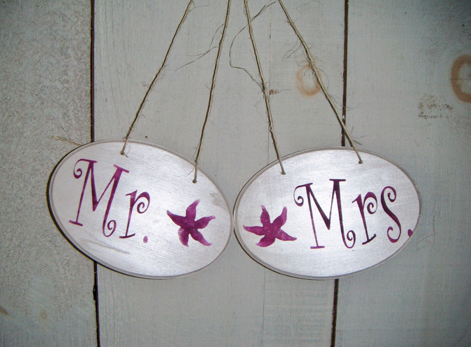 Beach wedding Mr Mrs Signs chair signs Starfish Beach or Beach wedding Mr Mrs Signs chair signs Starfish Beach or