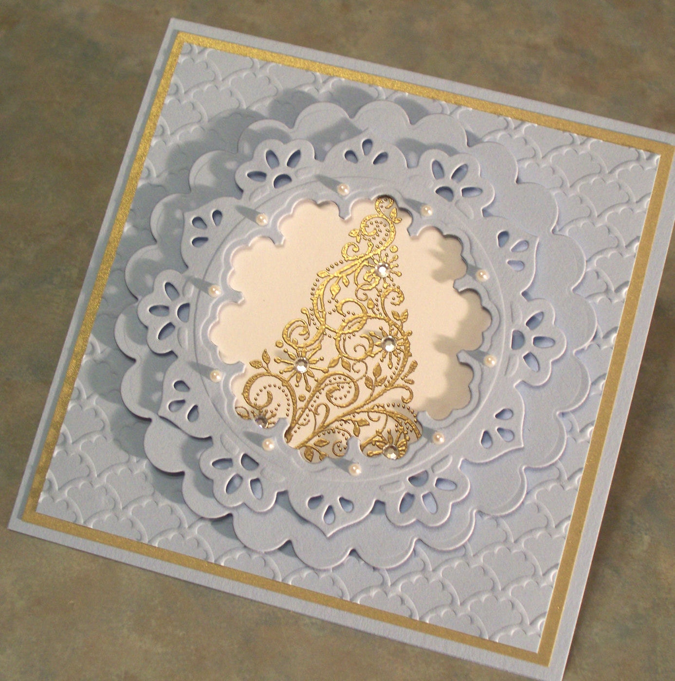 Stampin Up Snow Swirled Handmade Christmas Card
