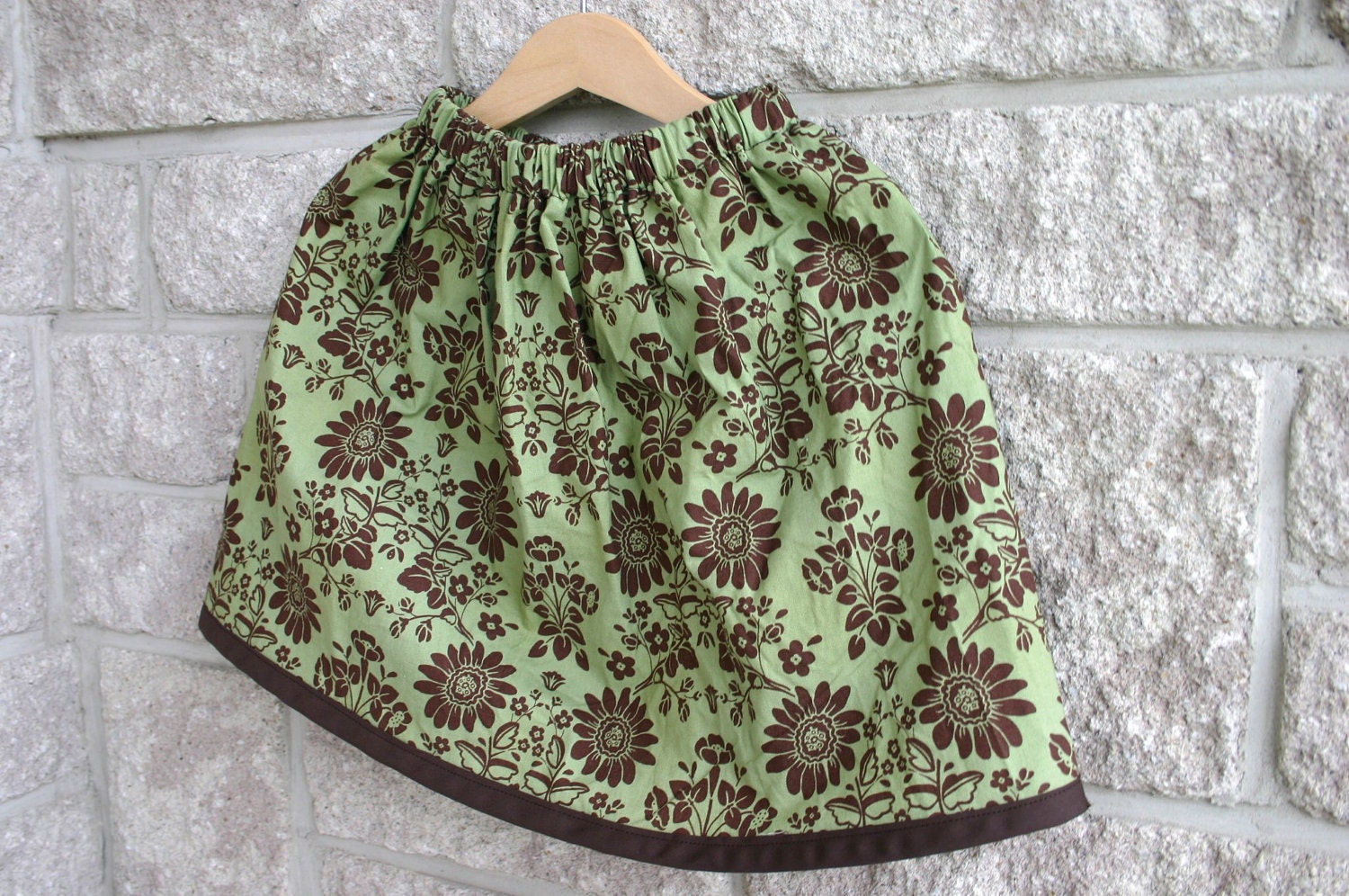 Fall Flowers simple skirt - size 2T to 8