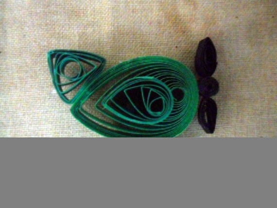 Scrapbook Card Embellishment Supply 3 Airplanes Green Paper Quilled Boys Men Handmade-SALE