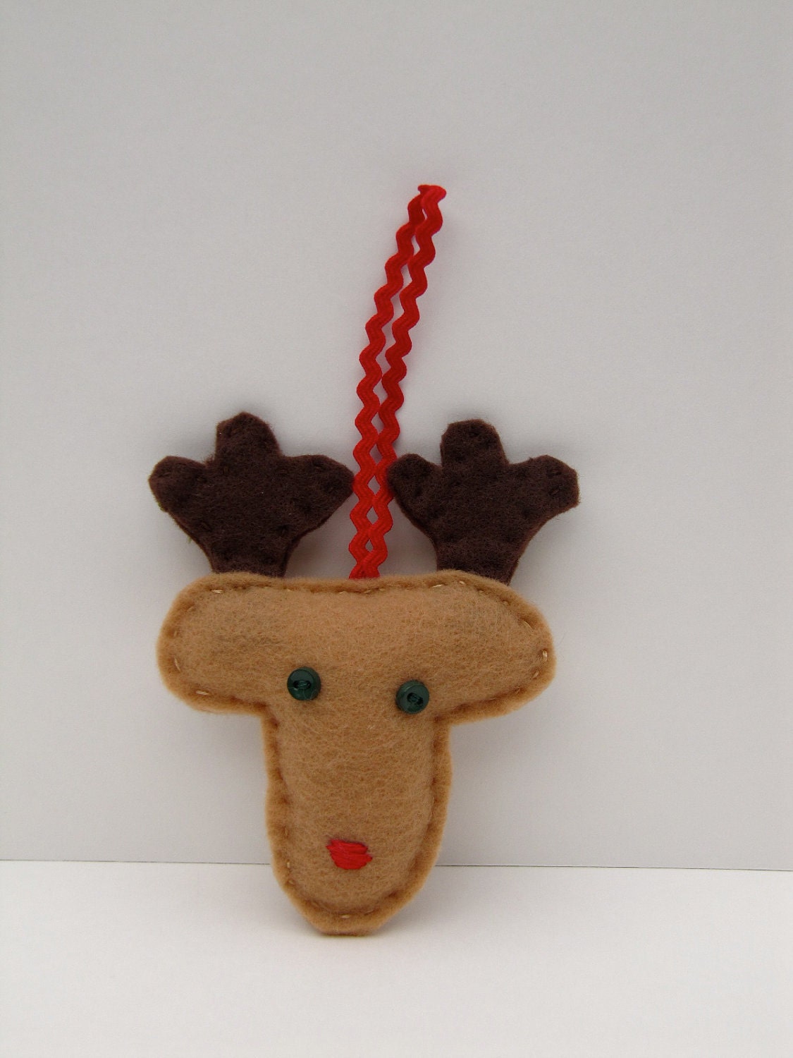 Rudolph Ornament - Reindeer Felt Christmas Ornament