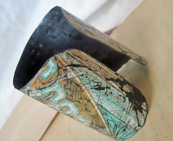 Phantom Limb. Cookie Tin Cuff Bracelet.