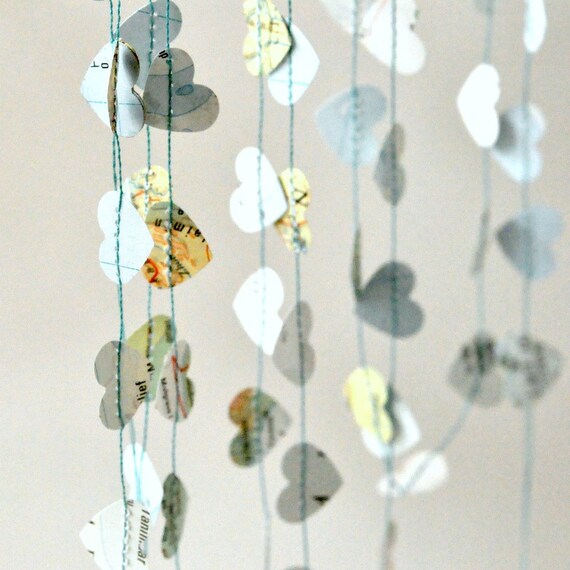 Tiny Hearts Paper Garland Blue