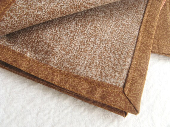 Cloth Napkins Beverage Dessert Brown Peach Ten Inch Set of Four