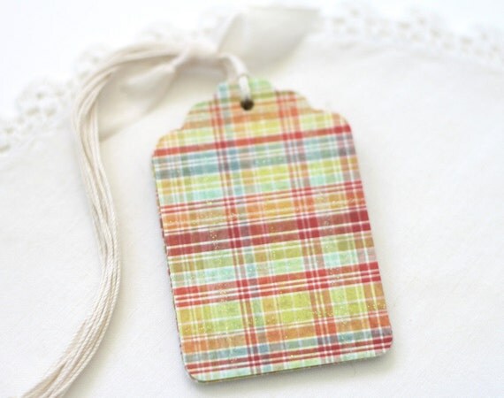 Gift Tags Plaid Multi Color All Occasion