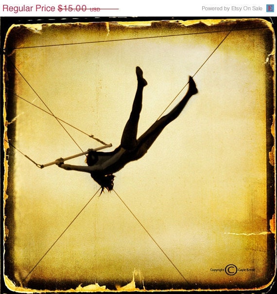 20% OFF Gold Circus Silhouette Photograph--Just Like Flying--5x5 Fine Art