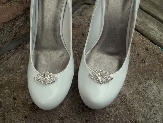 Navette Rhinestone Shoe Clips set of 2 Bridal Shoe Clips Rhinestone 