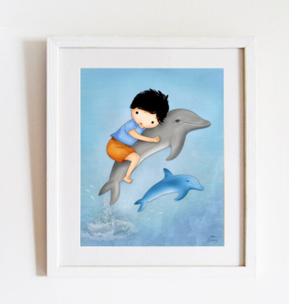 Boys art prints, blue nursery decor, children wall art , baby room art, kids pictures, elephant , books, dolphins, airplane, bunny