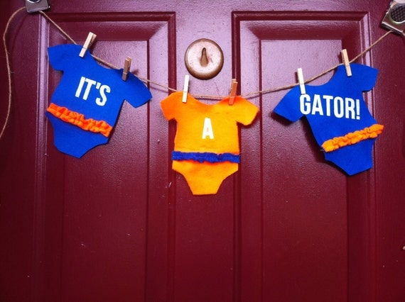 It's A Gator  Felt Pennant Banner New Baby