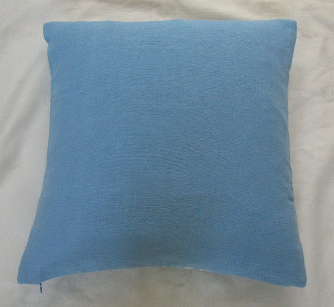 personalized letter monogram pillows custom made-  blue cushion cover with white letter and border