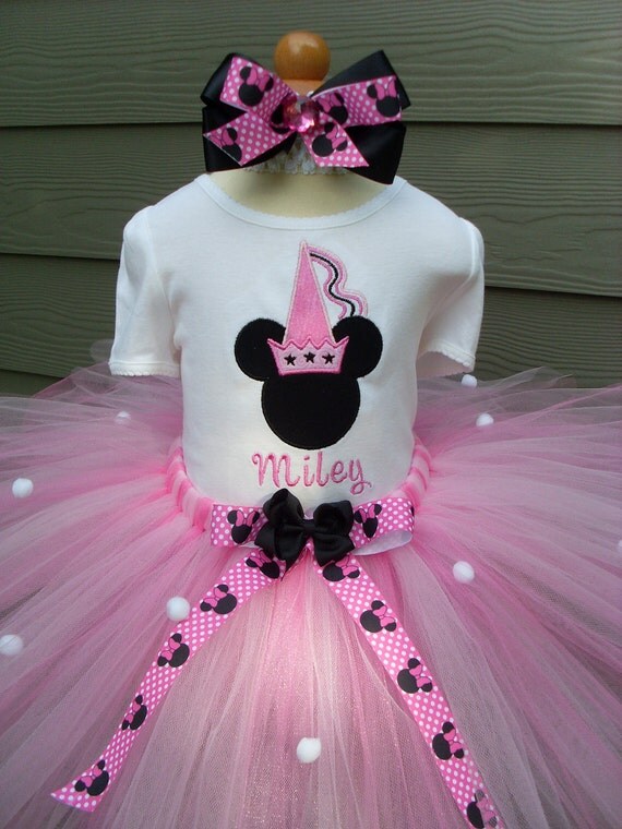 Princess Minnie Mouse Birthday Tutu Set-pink, birthday, tutu, set, personalized, fairy