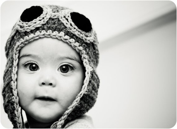 Custom Baby/Child Crochet Aviator Pilot Hat