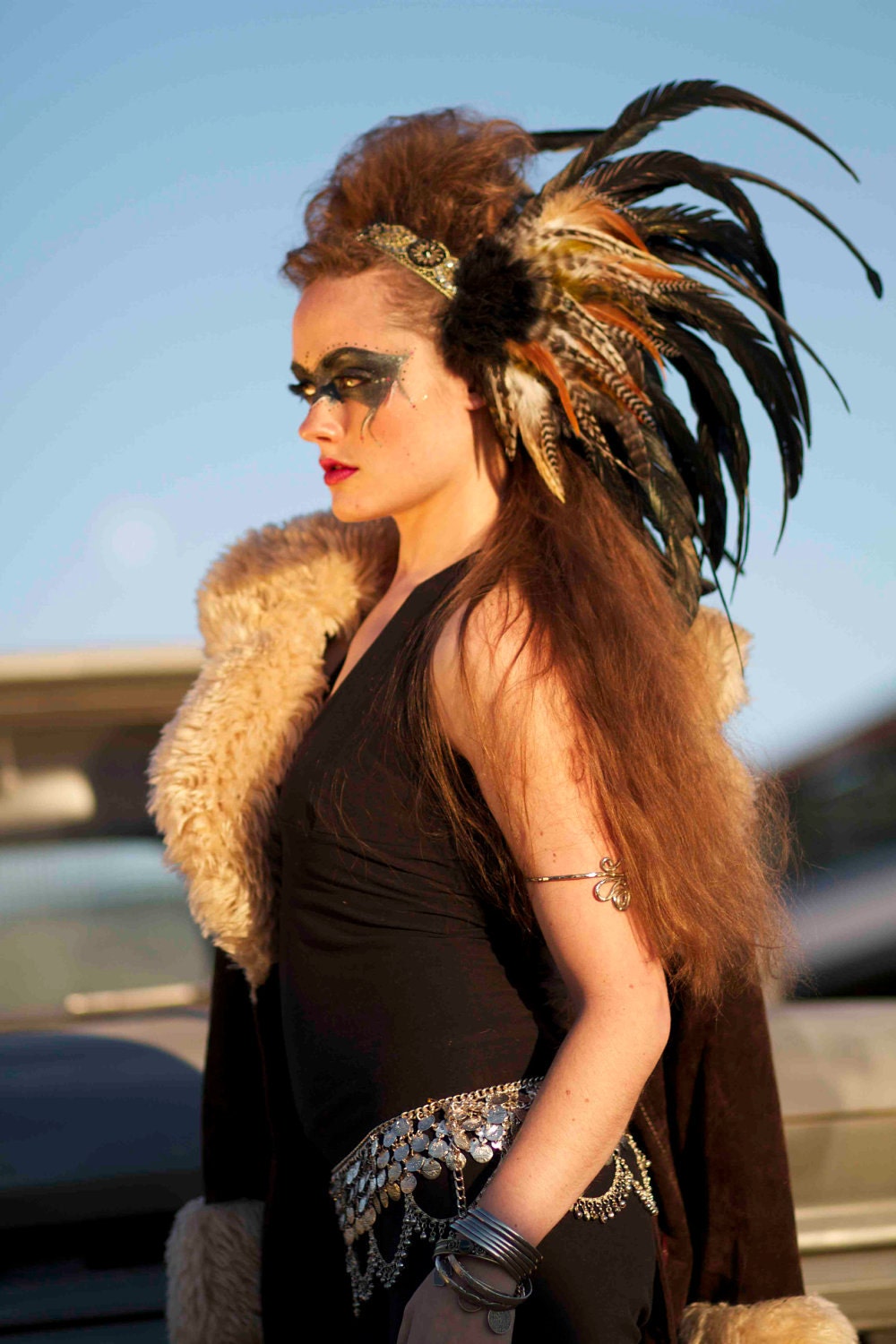 Feather Headband/ Headdress  Isadora Feather by RoosterBaby22 from etsy.com