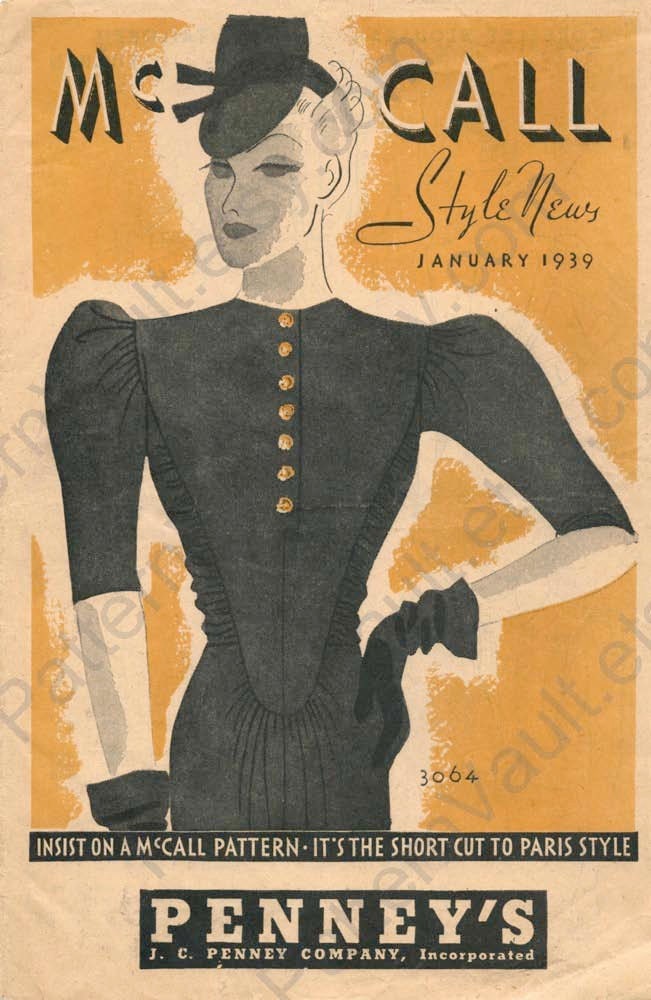 McCall Style News January 1939 art deco pattern leaflet catalog