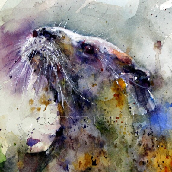 OTTER Watercolor Print from Painting by Dean Crouser
