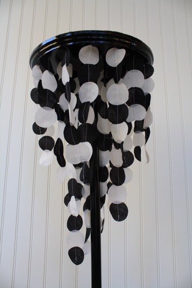 Wedding Decorations Table Top Chandelier Black and White Fabric and 