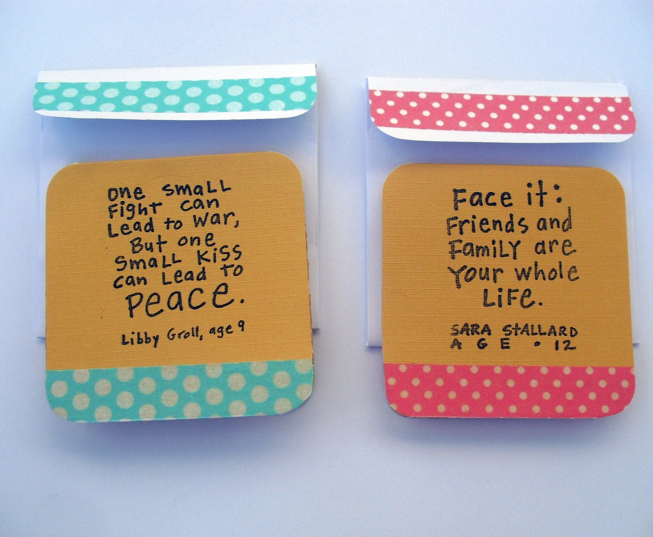 2 Mini Notecards with Matching Envelopes - Kid Quotes