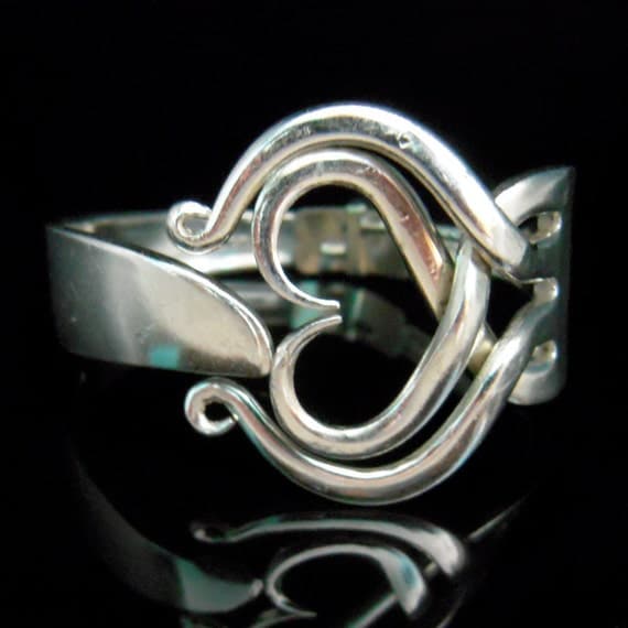 Antique Fork Bracelet - Size SMALL 5-6 inch wrist - Heart Design Numer 3