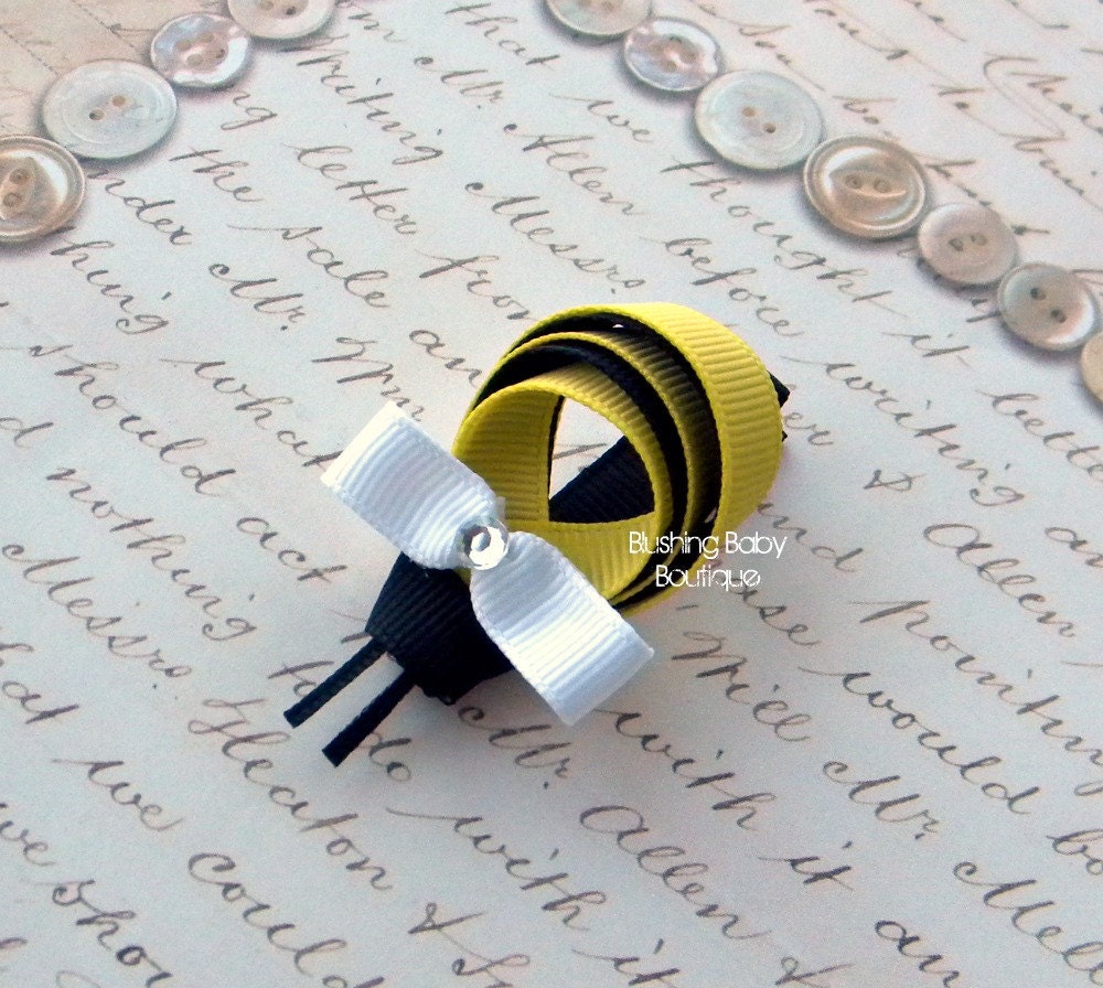 Bumble Bee Hair Clip-- Perfect for Spring-- Birthdays and Baby Showers