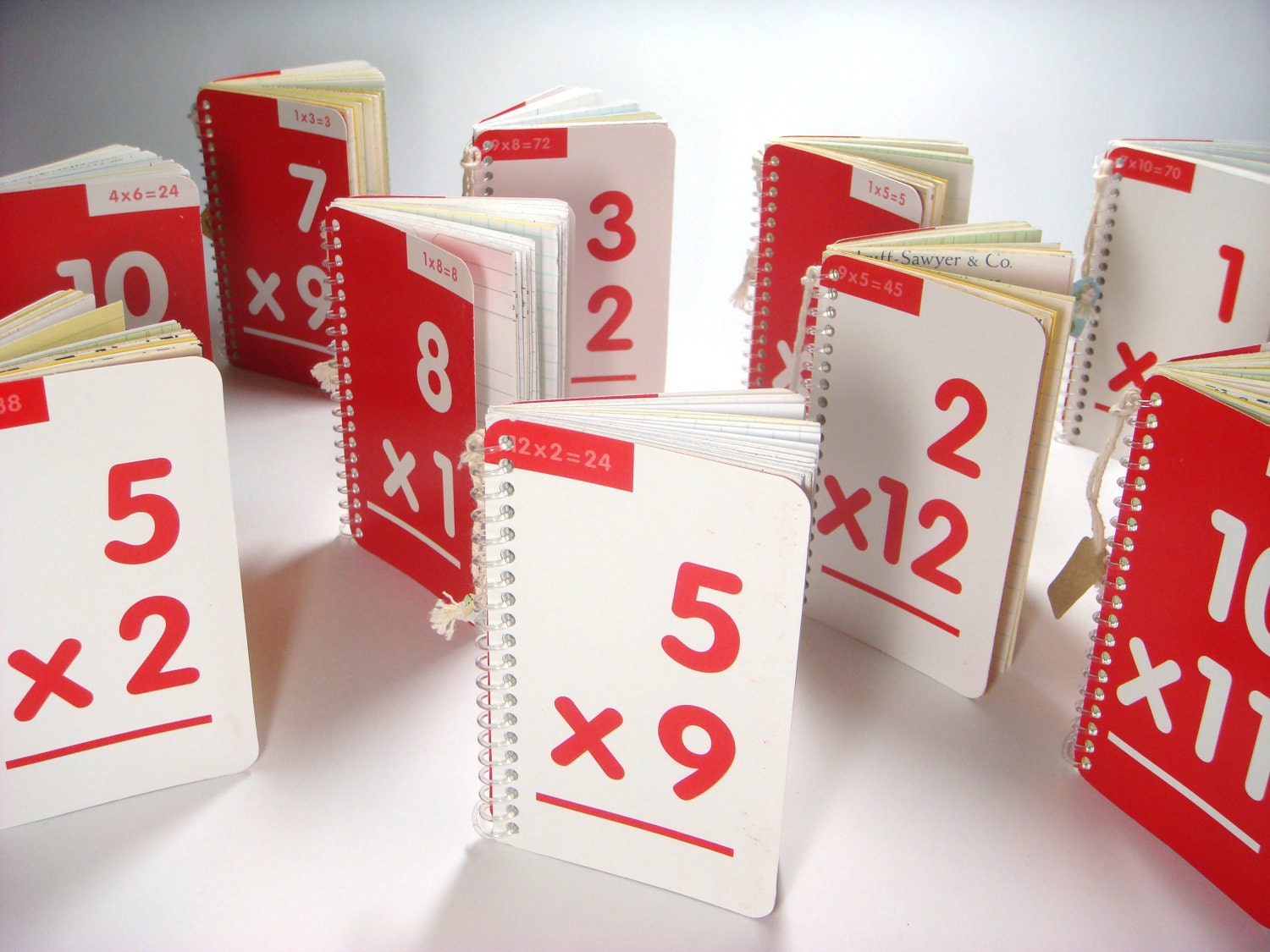 Flash Card Notebook  - white / red