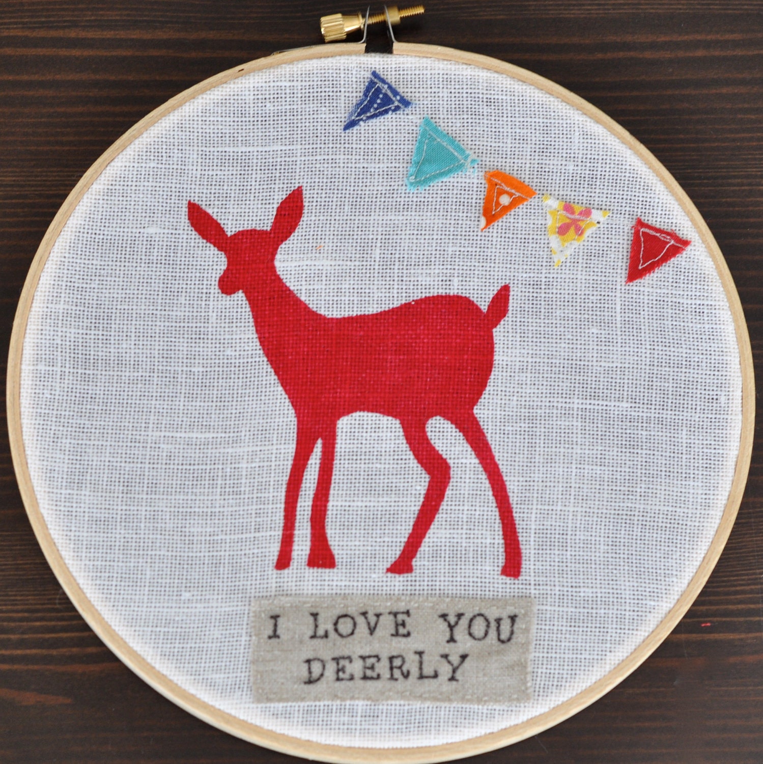 I Love You Deerly Embroidery Hoop