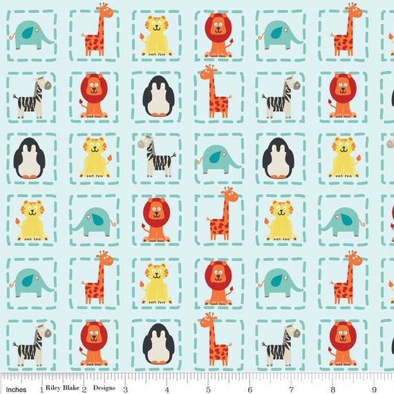 Alphabet Soup Boy By Zoe Pearn for Riley Blake, Squared Boy Print in Blue, 1 Yard