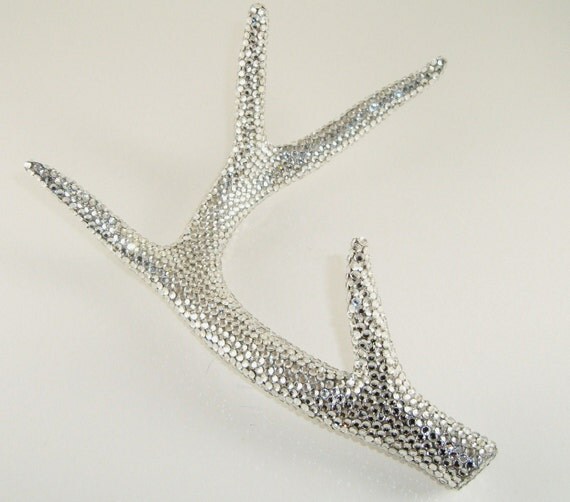 Crystal Rhinestone Real Deer Antler Art Sculpture