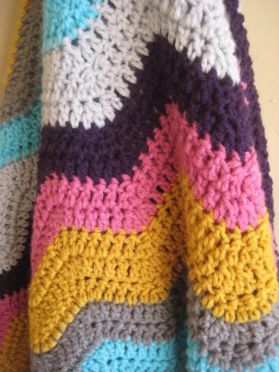 Missoni Inspired Crochet Ripple Blanket