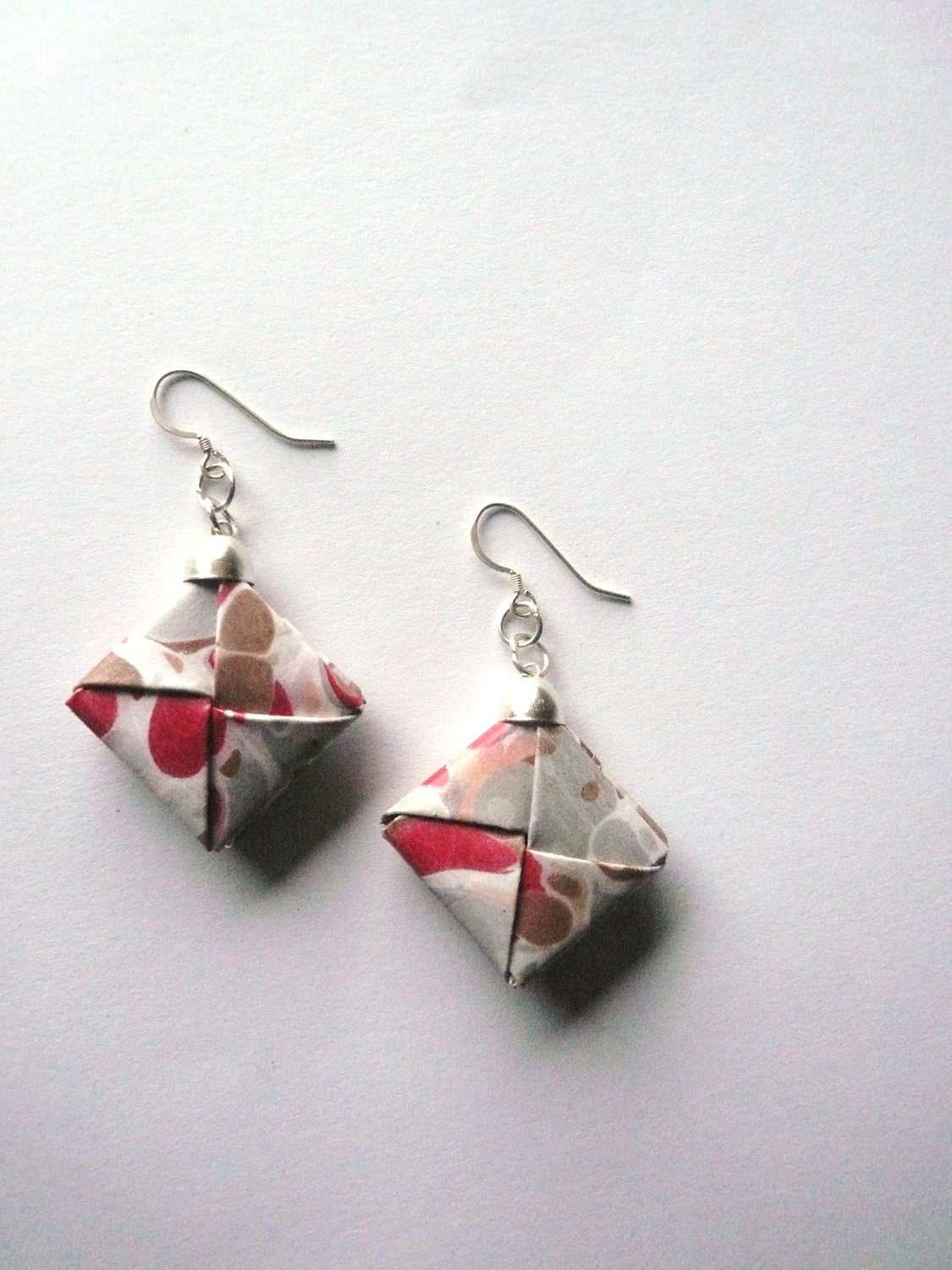 Earrings paper- Marble earrings- Grey, Brown and Magenta-Fall trend- Winter Fashion
