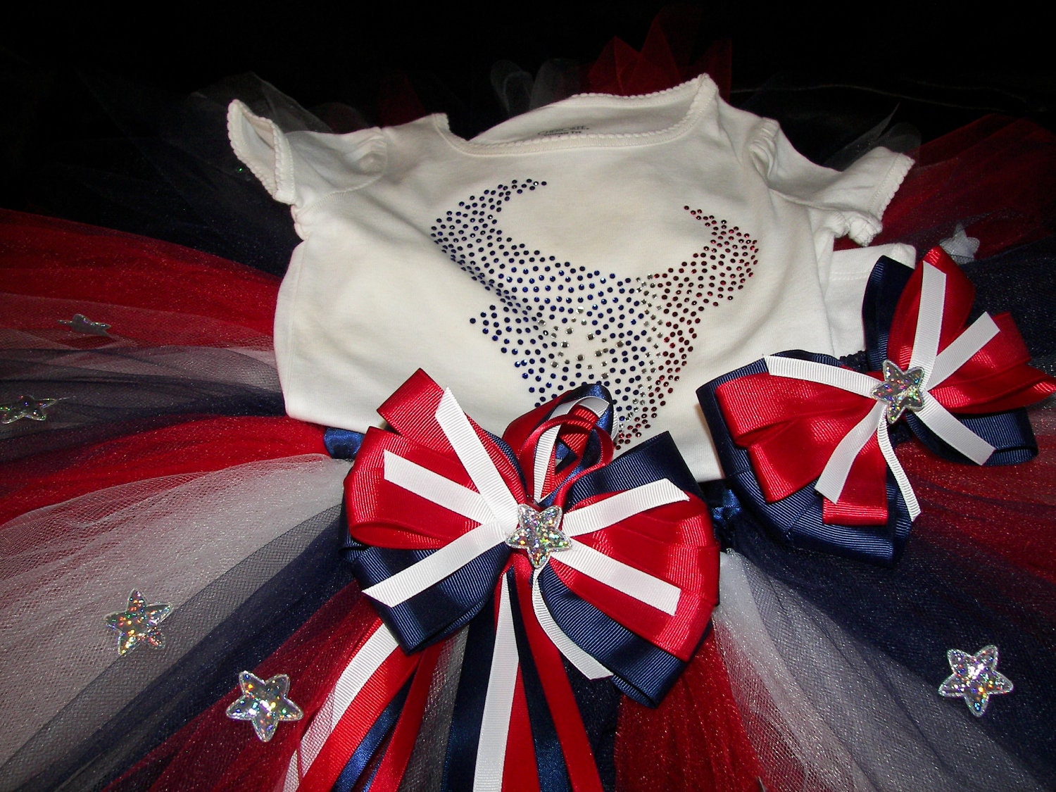 Texans Cheerleader Boutique Bling Tutu Set--Adorable and Full of Sparkle and Bling