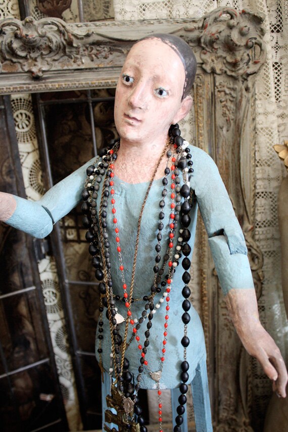 Antique Pandora Cage Doll Santos Saint Late 19th C. Santos