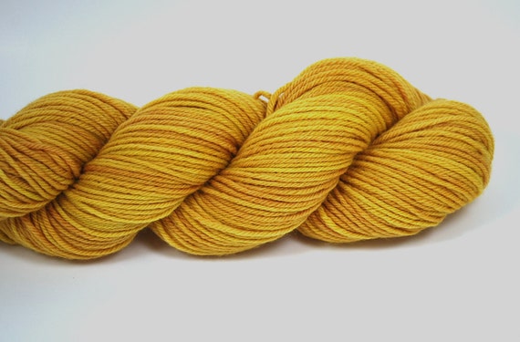 Hand Dyed Yarn Organic Merino Worsted Weight Naturally Dyed in Autumn Harvest orange