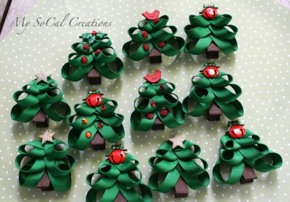 holiday christmas tree hair clip make handmade crochet holiday christmas tree hair clip make handmade crochet