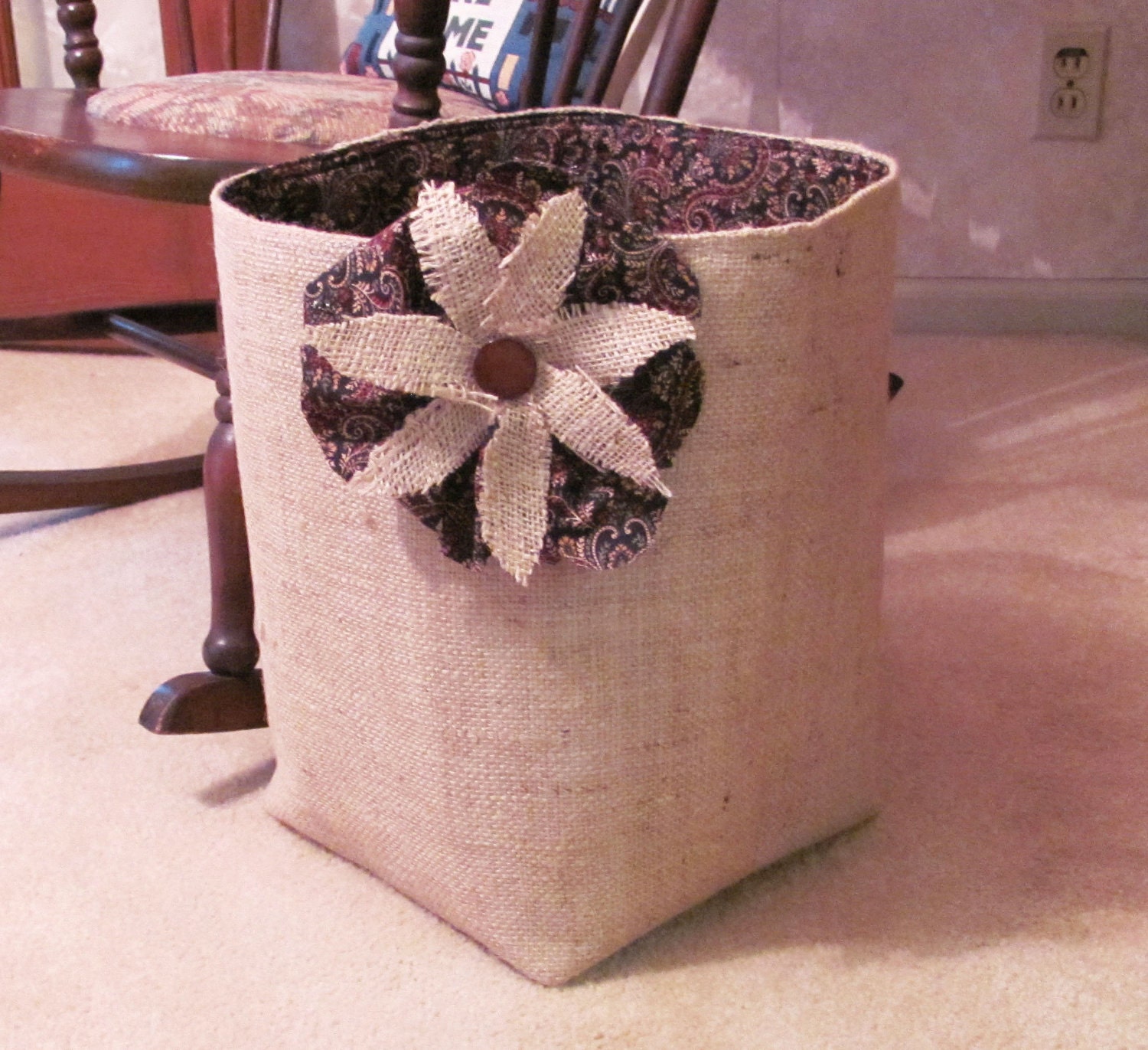Blanket Basket Blanket basket, Burlap, Living room inspiration