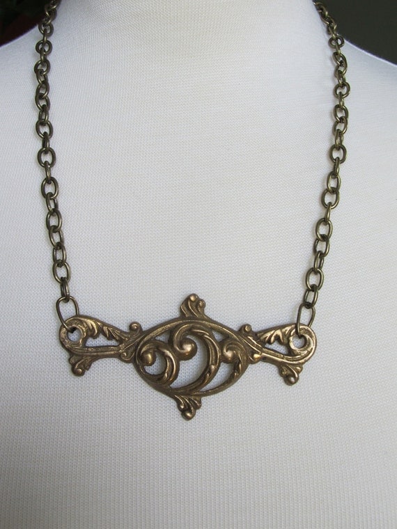 Vintage Scroll Hardware Necklace
