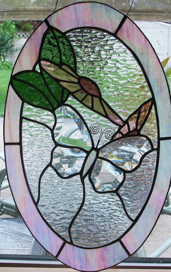 Butterfly Bevelled Stained Glass Suncatcher