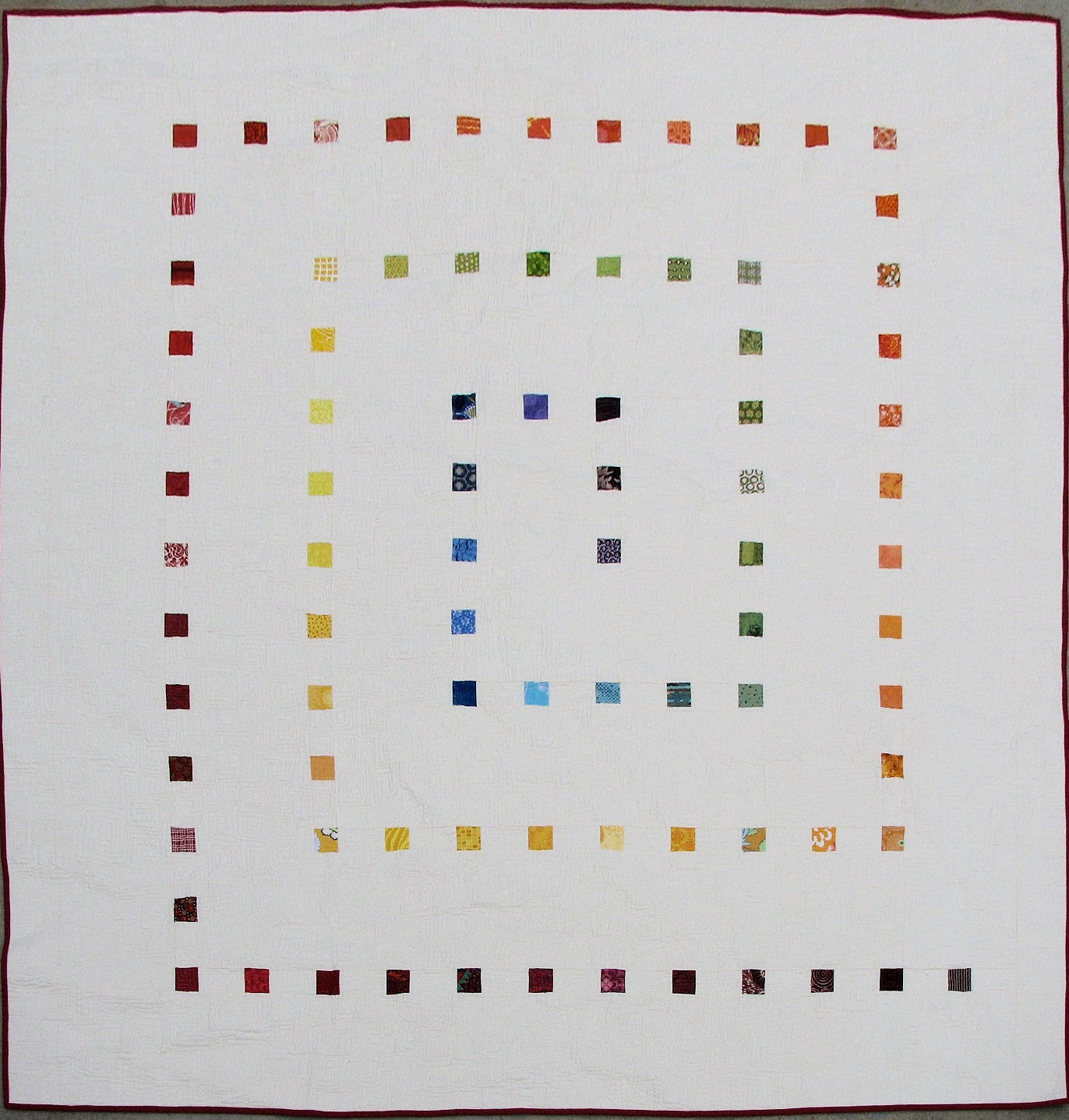 Quilt Pattern, PDF Geometric Rainbow Spiral, All Sizes