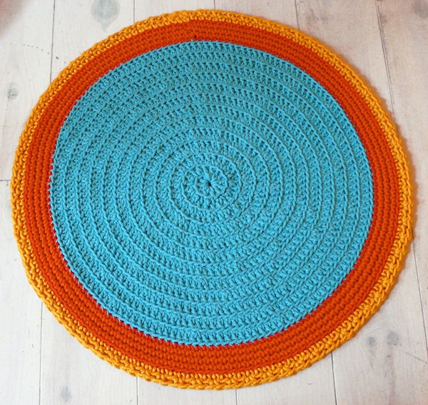 Crochet chão Rodada Tapete - pequena