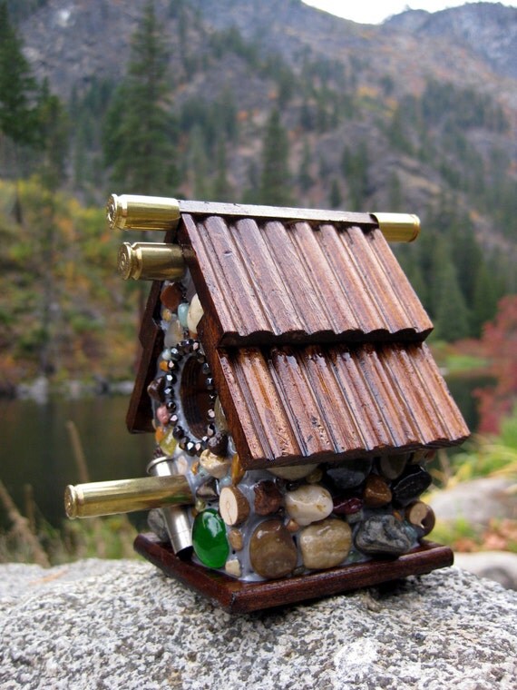 Mosaic Bullet Shell Birdhouse
