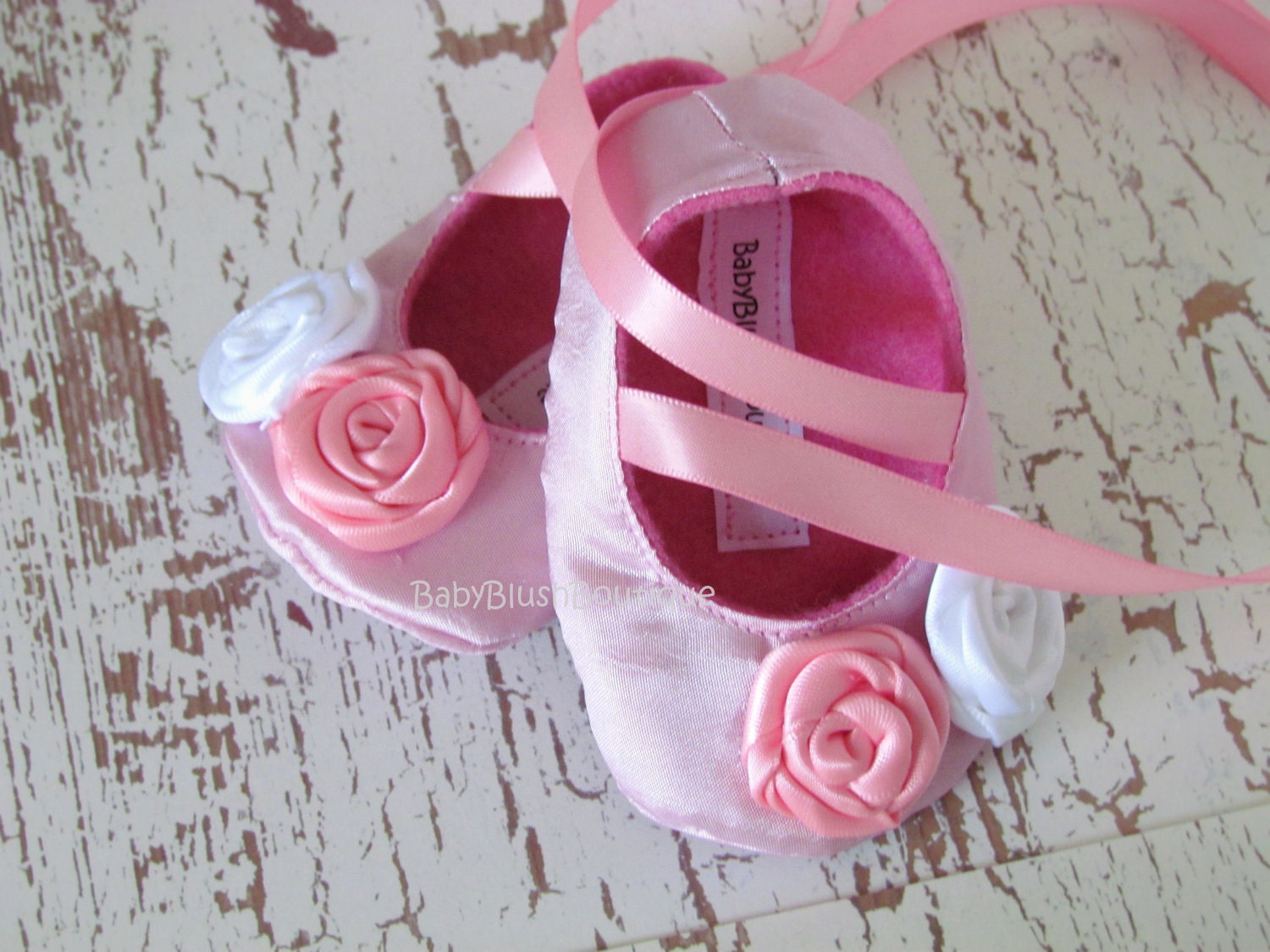 Pink Baby Shoes Soft Ballerina Slippers Baby Booties
